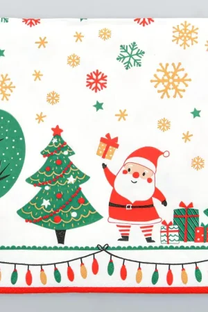 Promotion Lot de 20 serviettes décor Noël rouge